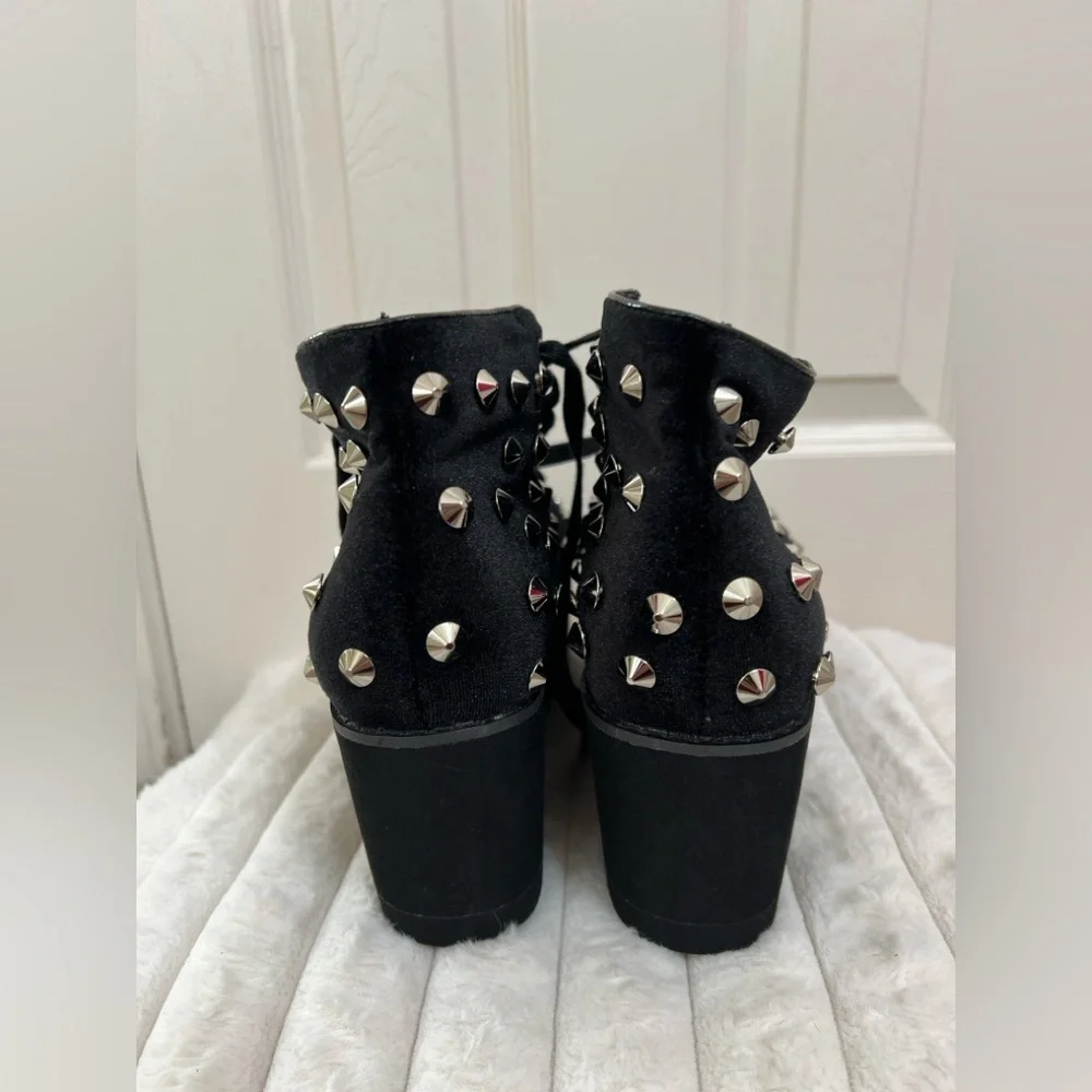 Lemon drop by dolls kill Studded Black Platform Sneakers